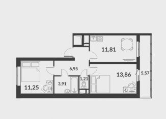 Продается 2-комнатная квартира, 51.8 м2, посёлок Шушары, ЖК Чкалов