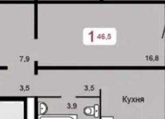 Продаю однокомнатную квартиру, 46.5 м2, Красноярск, Апрельская улица, 5, ЖК Мичурино