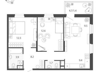 Продажа 3-ком. квартиры, 58.5 м2, Тюмень, улица Парада Победы, 17, ЖК Финский залив