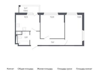 Продается 2-ком. квартира, 51.5 м2, Санкт-Петербург, метро Проспект Ветеранов, жилой комплекс Сандэй, 7.2