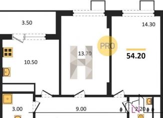 Продам 2-ком. квартиру, 54.3 м2, Воронеж, Железнодорожный район