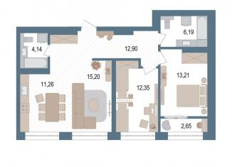 Продаю 3-ком. квартиру, 76.4 м2, Уфа, улица Пархоменко, 156Ж, ЖК Видинеевский