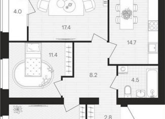 Продажа трехкомнатной квартиры, 80.1 м2, посёлок Мичуринский, Выставочная улица