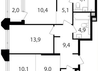 2-ком. квартира на продажу, 71.9 м2, Москва, жилой комплекс Петровский Парк 2, к1, метро Динамо