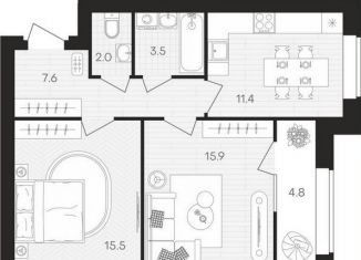 Продаю 2-комнатную квартиру, 60.7 м2, посёлок Мичуринский, Выставочная улица