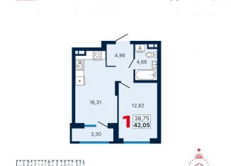 Продается 1-комнатная квартира, 40.9 м2, Екатеринбург, метро Динамо, улица Владимира Высоцкого, 7/3