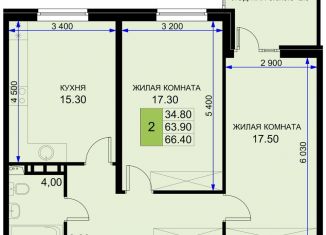 Продам 2-комнатную квартиру, 66.4 м2, Краснодарский край, Екатерининская улица, 5к1