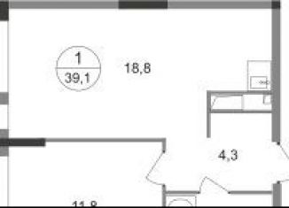 Продажа 1-комнатной квартиры, 39.1 м2, Москва