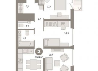 Продам 2-комнатную квартиру, 65.6 м2, Москва, ЮВАО