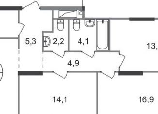 Продажа трехкомнатной квартиры, 82.3 м2, Московский, ЖК Первый Московский