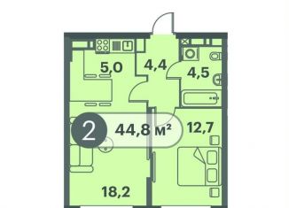 Продажа двухкомнатной квартиры, 44.8 м2, Красноярск, Кировский район