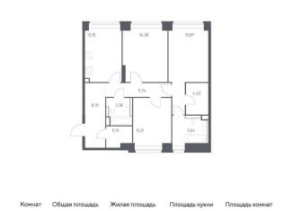 Продам 3-комнатную квартиру, 84.7 м2, Москва, жилой комплекс Нова, к2