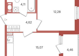 Продаю 1-комнатную квартиру, 38.3 м2, Ленинградская область