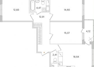 Продается 3-ком. квартира, 83 м2, городской посёлок Янино-1, ЖК Ясно-Янино