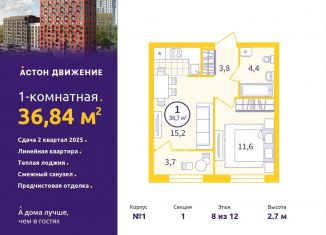 Продажа однокомнатной квартиры, 36.8 м2, Екатеринбург, Проходной переулок, 1А