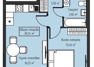 Продажа 1-ком. квартиры, 38.2 м2, Екатеринбург, метро Ботаническая