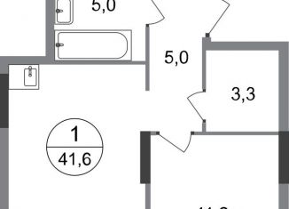 Продаю 1-ком. квартиру, 41.6 м2, Москва