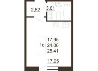 Продажа квартиры студии, 25.4 м2, Гатчина, улица Хохлова, 16