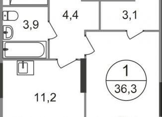 Продам 1-ком. квартиру, 36.3 м2, Московский, ЖК Первый Московский