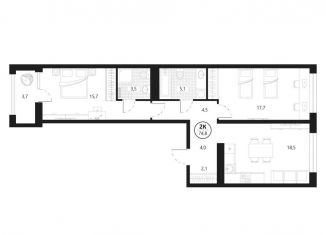 Продается 2-ком. квартира, 74.8 м2, Тюмень, улица Разведчика Кузнецова, 16