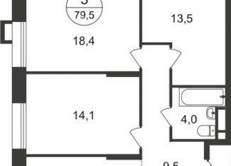 Продажа 3-комнатной квартиры, 79.5 м2, Московский, 7-я фаза, к1, ЖК Первый Московский