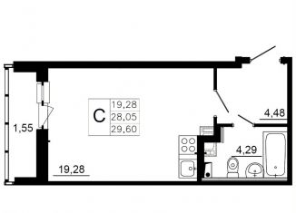 Квартира на продажу студия, 28 м2, Ленинградская область, Заводская улица, 18к2