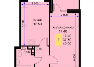 Продажа 1-комнатной квартиры, 40 м2, поселок Южный, Екатерининская улица, 5к2