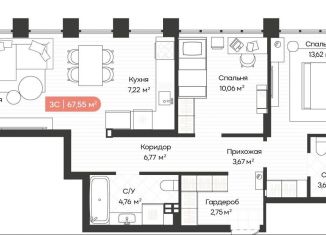 Продаю 3-ком. квартиру, 67.8 м2, Новосибирская область, Ленинградская улица, 342