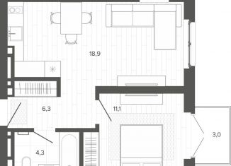 Продам 2-комнатную квартиру, 41.4 м2, Алтайский край, Змеиногорский тракт, 35Бк2