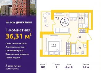 Продажа однокомнатной квартиры, 36.3 м2, Екатеринбург, Железнодорожный район, Проходной переулок, 1А