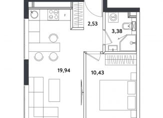 Продажа двухкомнатной квартиры, 37 м2, Москва, ВАО, Окружной проезд, 10Б