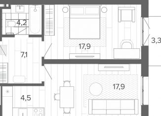 Продам 2-ком. квартиру, 52.6 м2, Алтайский край, Змеиногорский тракт, 35Бк2