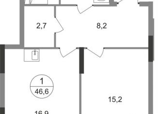 Продажа 1-комнатной квартиры, 46.6 м2, Московский