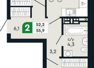 Продажа 2-ком. квартиры, 55.9 м2, Верхняя Пышма, улица Бажова, 30А