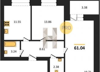 Продаю 2-комнатную квартиру, 61 м2, Воронеж, улица Курчатова, 26Б