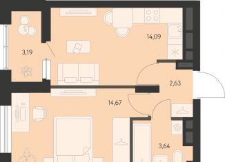 Продам 1-ком. квартиру, 36.5 м2, Екатеринбург, метро Чкаловская