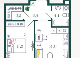 Продается двухкомнатная квартира, 43.4 м2, Москва, 2-я очередь, к3.2, станция ЗИЛ