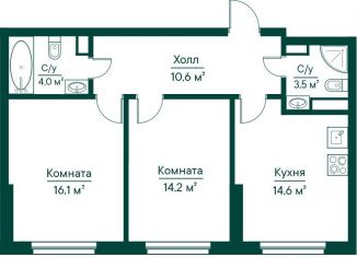 Продам 2-ком. квартиру, 62.9 м2, Самара, метро Алабинская