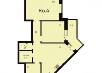 Продается 2-комнатная квартира, 65.4 м2, Свердловская область