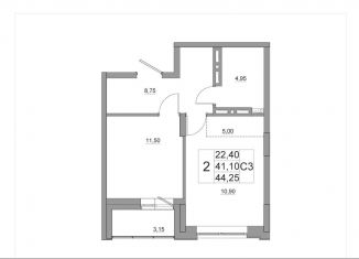 Продаю 1-ком. квартиру, 44.3 м2, Красноярск