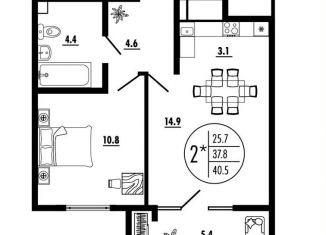 Продажа 2-комнатной квартиры, 40.5 м2, Ростов-на-Дону, Советский район