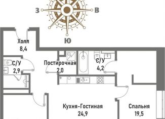 Продам 3-комнатную квартиру, 72.9 м2, Москва, Рубцовско-Дворцовая улица, 4, район Сокольники