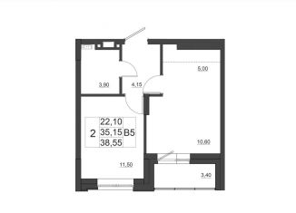 Продаю 1-ком. квартиру, 38.6 м2, Красноярск, Октябрьский район