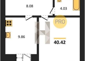 Однокомнатная квартира на продажу, 40.4 м2, Воронеж, улица Курчатова, 26Б, Советский район