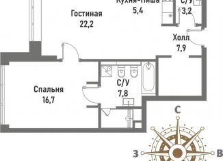 Продаю 2-комнатную квартиру, 63.2 м2, Москва, Рубцовско-Дворцовая улица, 4, ВАО