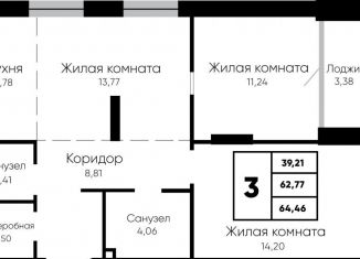 Продаю 3-комнатную квартиру, 64.5 м2, Волгоград, улица Грибанова, 1