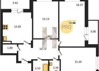 Продажа 3-комнатной квартиры, 79 м2, Воронеж, улица Славы, 7