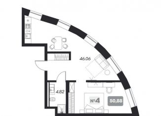 Продается 1-ком. квартира, 50.9 м2, Новосибирская область, площадь Карла Маркса