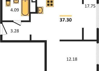 1-комнатная квартира на продажу, 37.3 м2, Новосибирск, метро Заельцовская, Красногорская улица