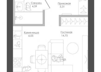 Продается квартира студия, 32.1 м2, Москва